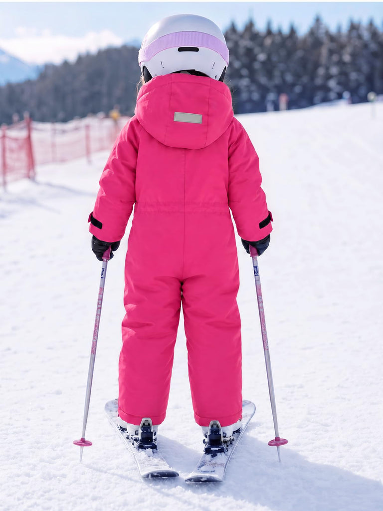 Toddler Baby Girl Hooded Snowsuit Waterproof One Piece Ski Suit