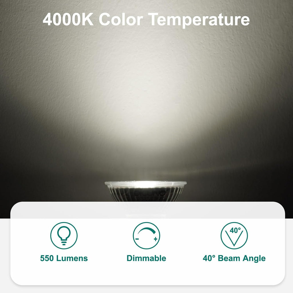 GU10 LED Bulb Dimmable, Natural White 4000, 40 Watt, 550LM
