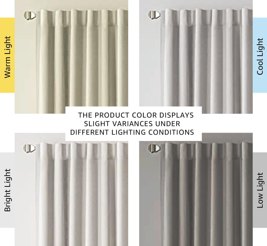 100% Blackout Curtains for Bedroom with Black Liner Full Room Darkening Curtains 84 Inch Long Thermal Insulated Back