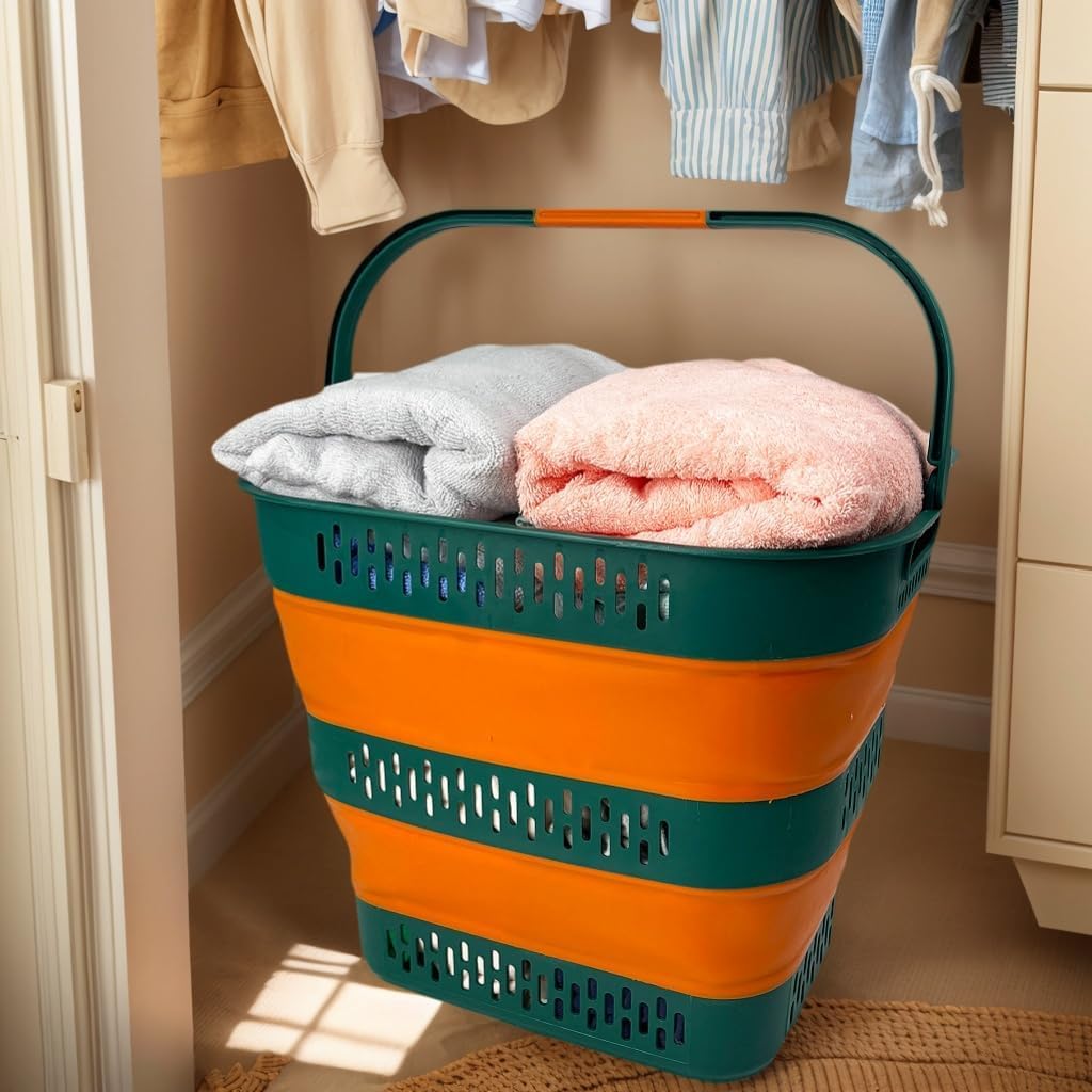 38L(10 Gal) Collapsible Laundry Basket - Foldable Pop-Up Storage Container/Organizer-Portable Space Saving Hamper