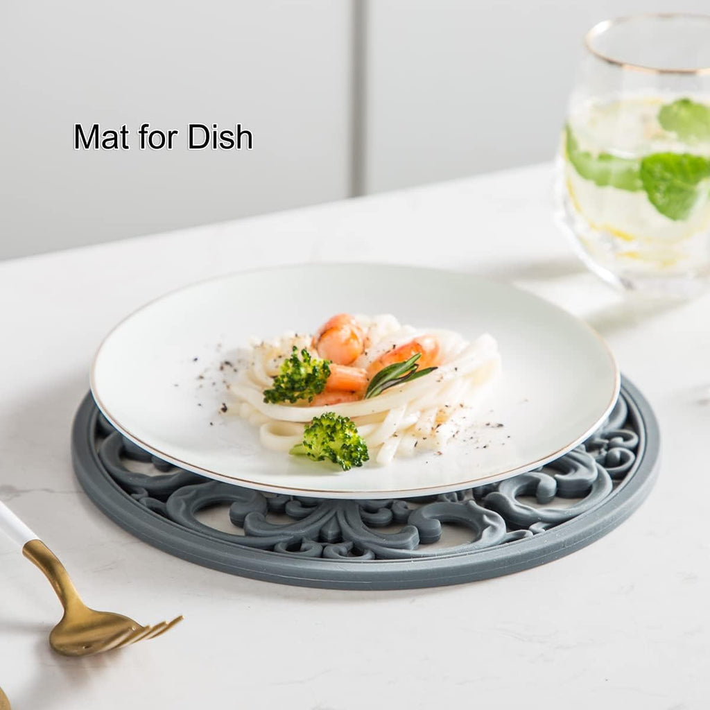 Extra Thick Silicone Trivet Mat for Hot Dishes, Hot Pots and Pans, Pot Holder, Hot Pad to Protect Your Table - Set of 3