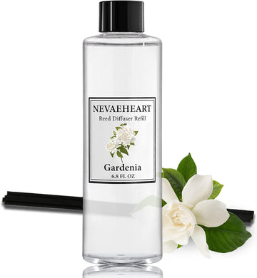 Reed Diffuser Refill, Gardenia Reed Diffuser Oil with Sticks Set, 6.8oz(200ml) Reed Diffuser Oil Refill Home