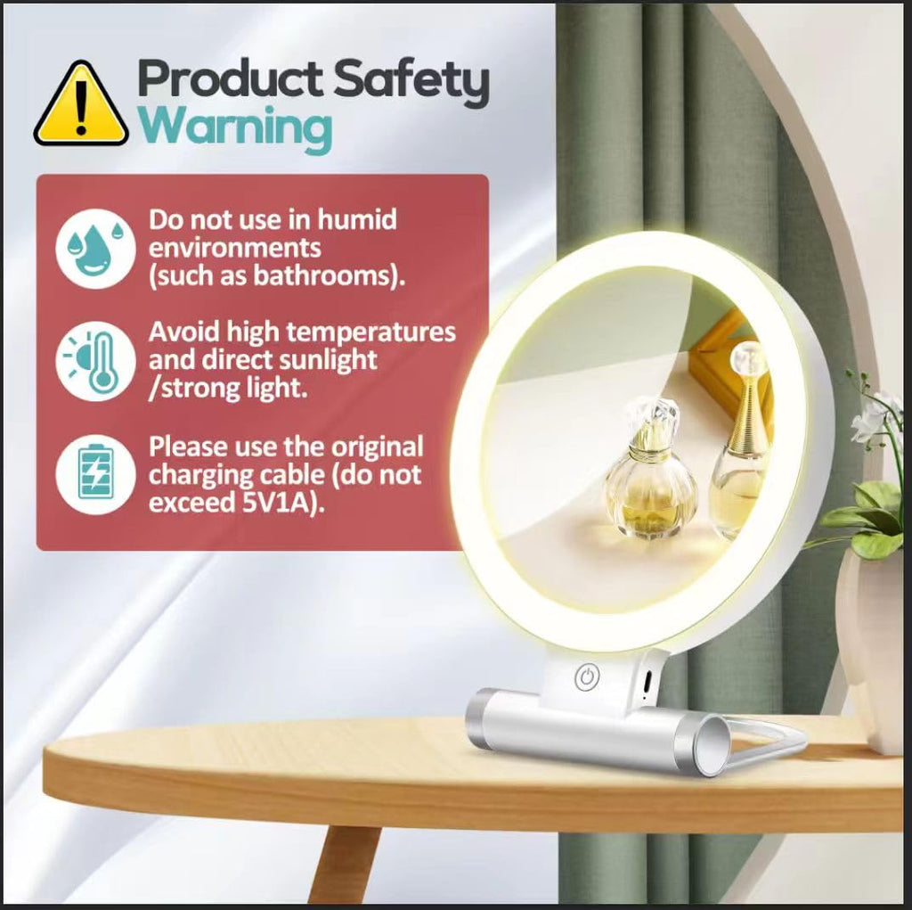 Magnifying Mirror with Light 30X, Double-Sided 1X/ 30X Magnifying Makeup Mirror with Tweezer, 2000mAh 3 Colour Modes