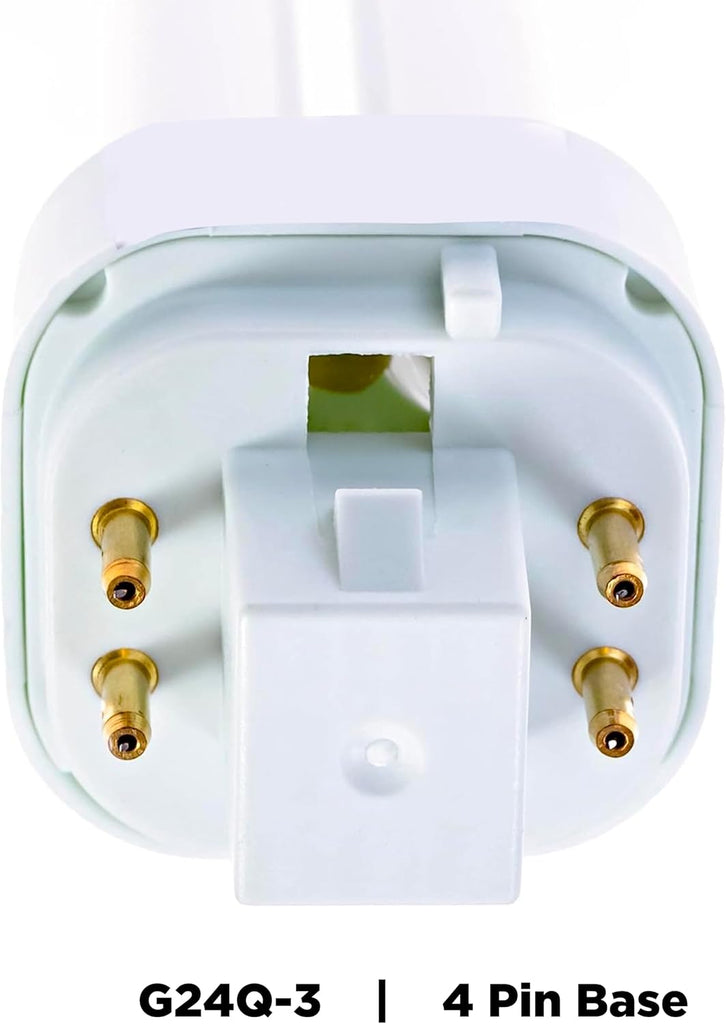 26 Watt T4 Double Tube CFL 4 pin G24q-3 Base Light Bulb 4200K 1500lm -UL Listed,Compact Fluorescent -Cool White Light
