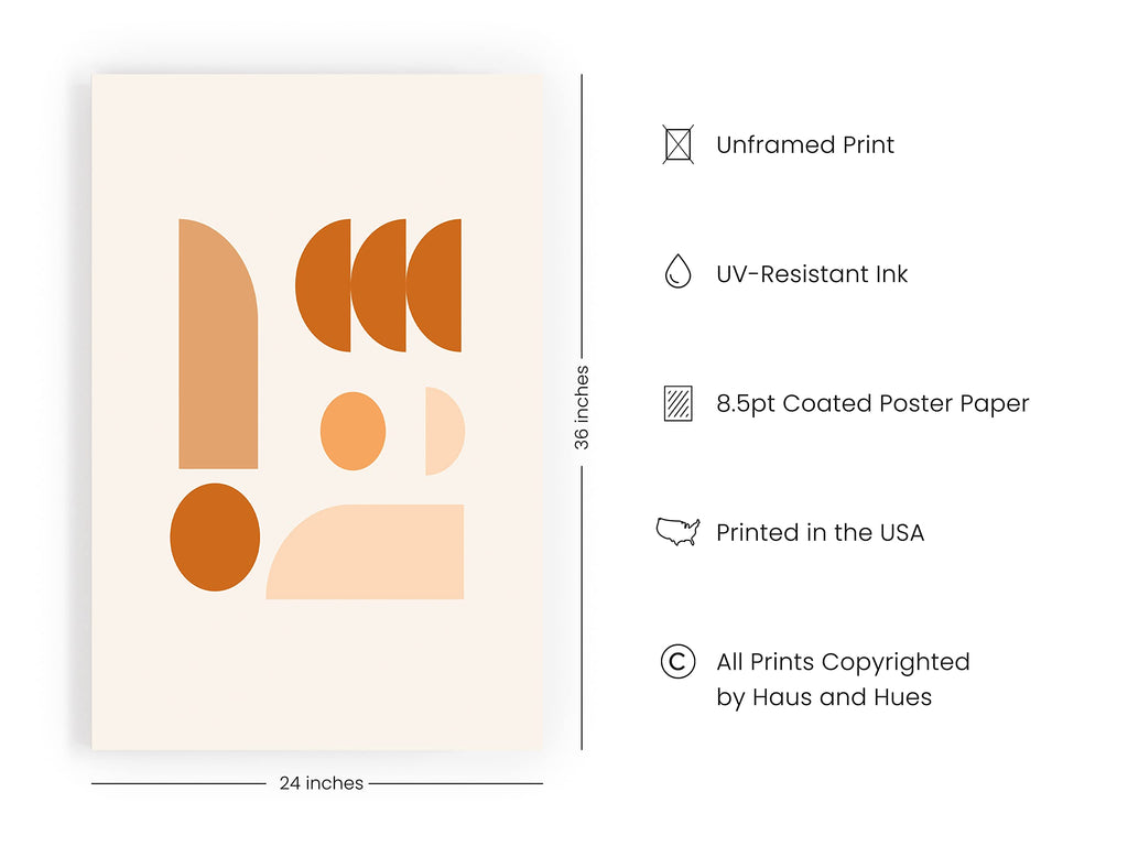 Boho Posters - Set of 3 Boho Pictures Wall Decor, Geometric Pictures, Mid Century Modern Art, Bauhaus Posters