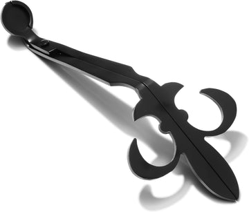 Wick Trimmer with Fleur de Lis Design, Matte Black Finish, Candle Wick Debris Catching Trays, Brand