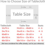 Red White Plaid Ruffled Table Cloth Rectangular for Seat 8-10, 100% Washed Cotton Buffet Cottage Coq