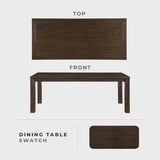 79" Dining Table for 8, Modern Rectangular Dining Room Table, Solid Acacia Wood Dining Table, Modern Wood Table with