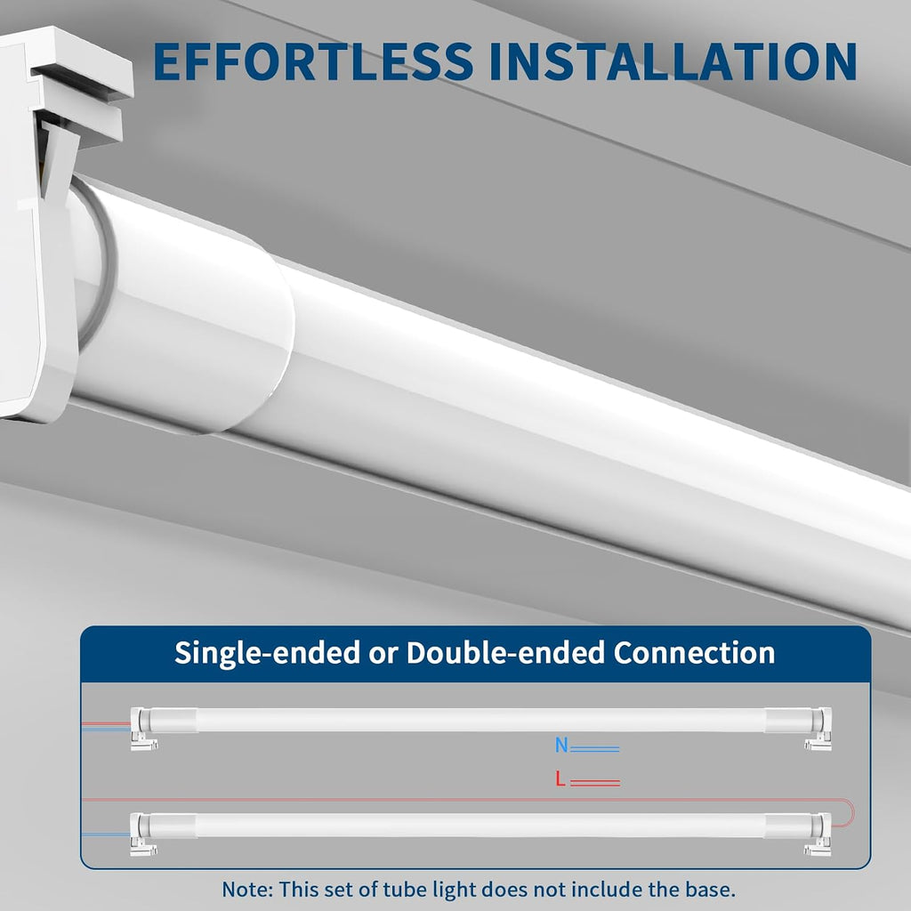 4 Pack T8 LED Tube Lights 4FT, Fluorescent Replacement, 48 Inch, 14W, 2450LM, 5000K Daylight, Single or Double End