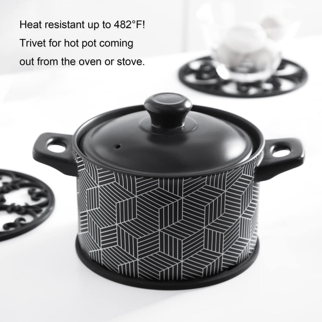 Silicone Trivet Mat - Non-Slip & Heat Resistant Kitchen Pads for Countertops & Table - Trivets for Hot Dishes & - Set of 3