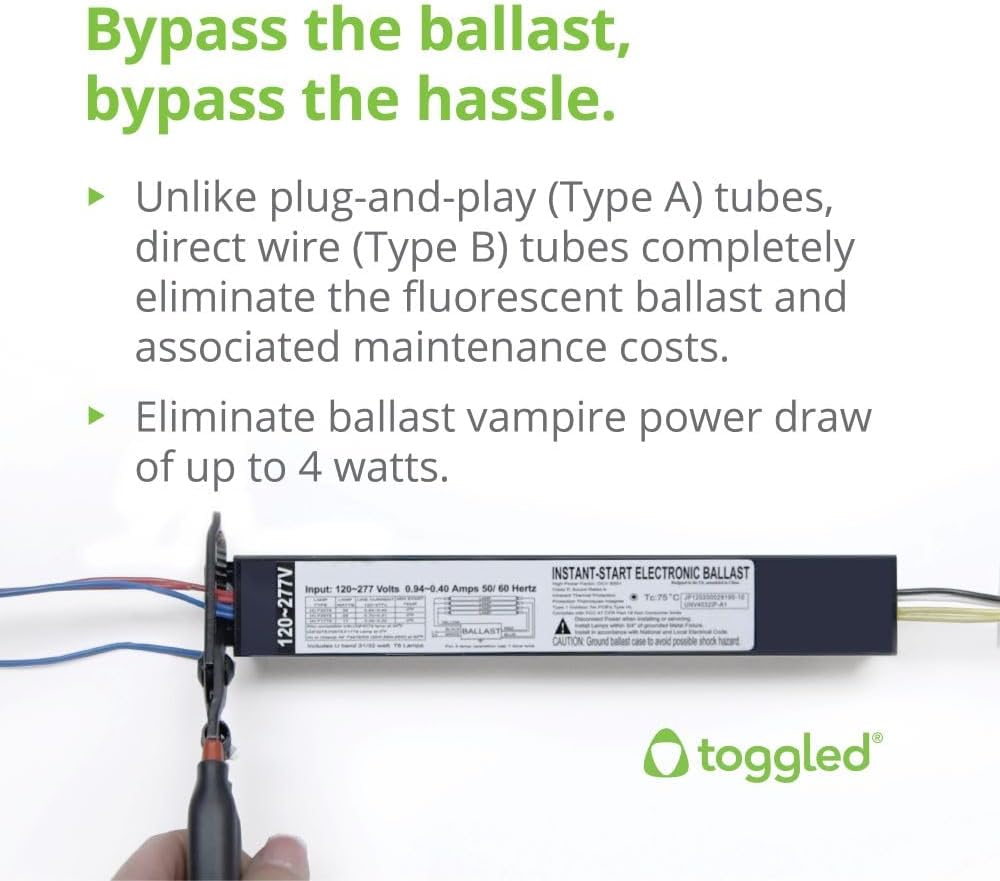 Ultra-high Lumen Output, 4ft. Direct-Wire LED Tube (120-277VAC), 5000K (Daylight)