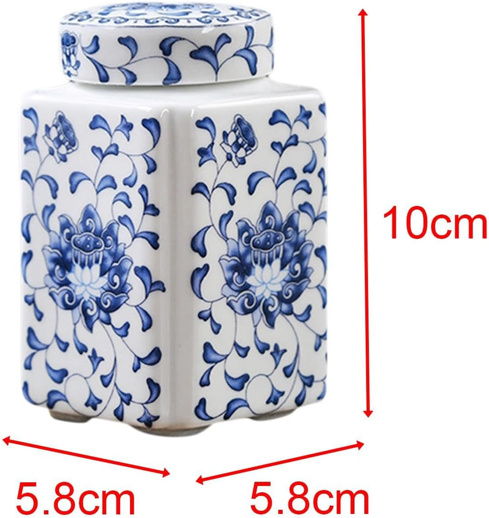 Ceramic Ginger Jar Porcelain Temple Jar Delicate Chinese Style Decorative Jar Multi Purpose Storage Jar Vase Flower