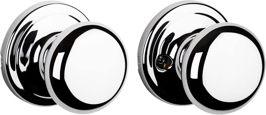 Hancock Interior Passage Door Knob, Handle For Closet and Hallway Doors, Non-Locking Doorknob, Polished Chrome