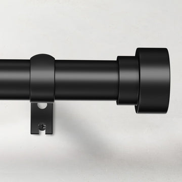 Black Curtain Rods for Windows 32 to 120 Inch (2.6-10 Feet), 1 Inch Diameter Adjustable Heavy Duty Curtain Rod