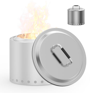 Fire Pit Lid for Ranger 15" Accessories, Round Fire Pit Cover for Lid Ranger 2.0/1.0, Stainless Steel Lid with Handle