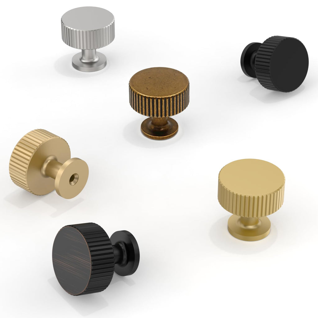 30 Pack Matte Black Cabinet Knobs 1-1/10 Inch(28mm) Single Hole Cabinet Pulls Round Kitchen Cabinet Knobs Drawer Knobs