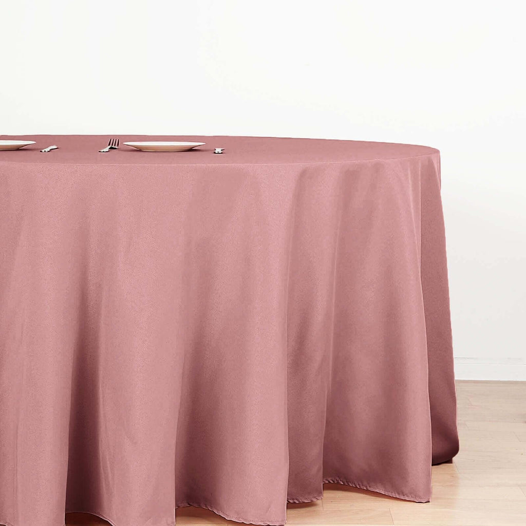 Round Tablecloth, 132 Inch Stain & Wrinkle Resistant Washable Table Cloth, Decorative Polyester Fabric Table Cover
