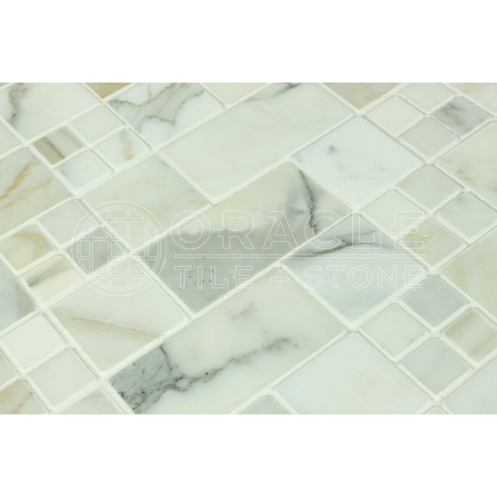 Calacatta Gold (Italian Calcutta) Marble 1 X 1 Mosaic Tile, Polished