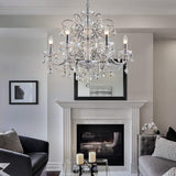 6-Lights Crystal Chandelier Crystals Raindrop Chandelier,Modern Crystal Pendant Light Fixture Modern Chandelier for Bedroom,Living Room,Dining Room,H22 X D24,Chain Adjustable A100-B07DPLPN3J