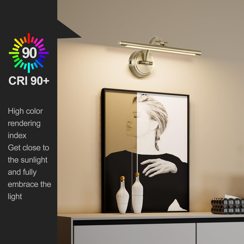 Picture Light for Wall, Battery Operated Art Light, Picture Frame Light with Remote & Timer, Cordless Wall Light
