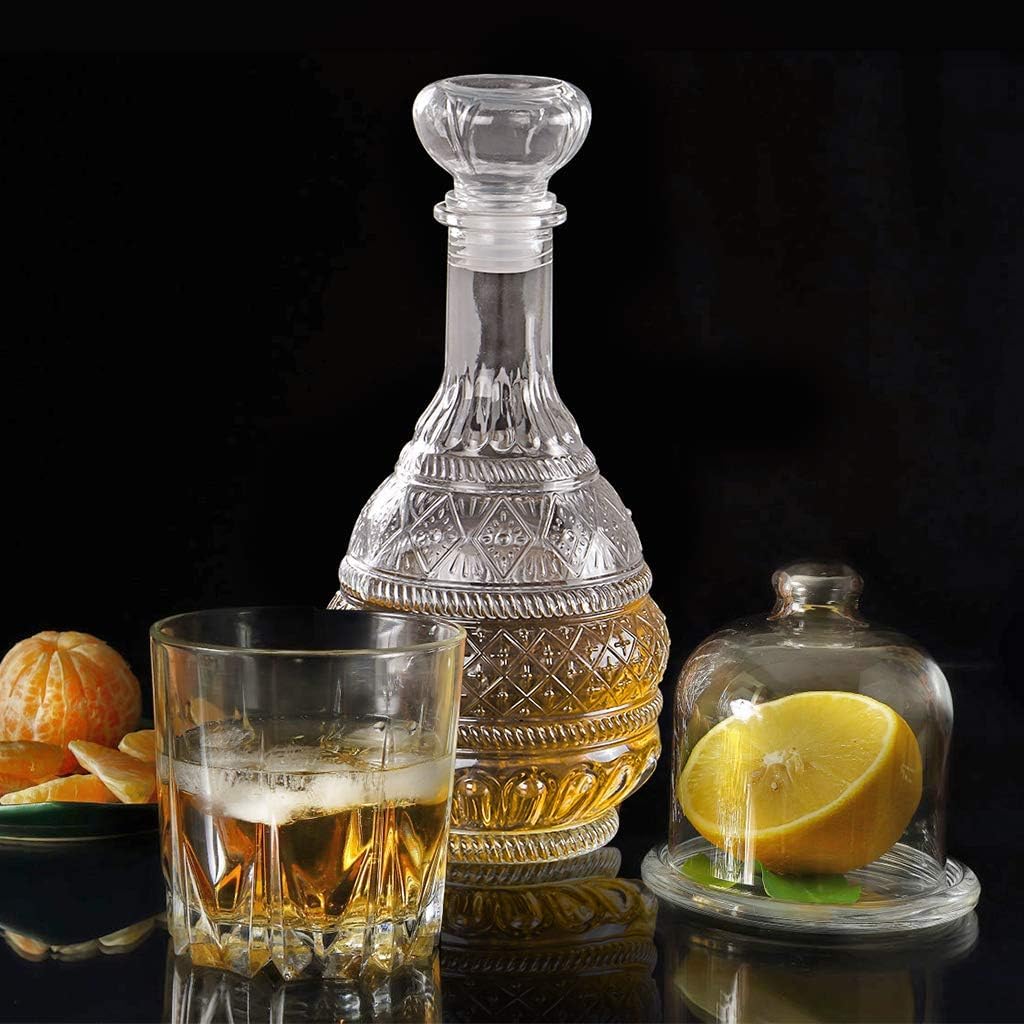 Liquor Decanter, Glass Spirits Decanter with Airtight Stopper, Whiskey Vodka Bourbon Decanter Bottle for Gift, Home