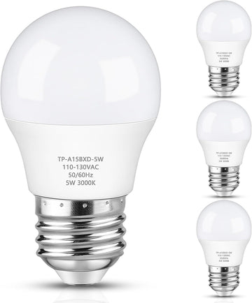 A15 LED Refrigerator Light Bulb, 40 Watt Equivalent 3000K 4-Pack