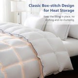 Feather Down Fiber Comforter Queen, 100% Cotton Ultra Soft Fluffy Duvet Insert Queen