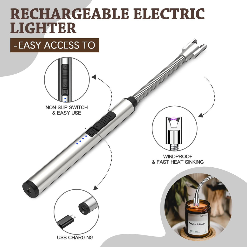 6 in 1 Candle Accessory Set,Candle Wick Trimmer Cutter,Candle Wick Dipper,Candle Wick Snuffer, Rechargeable Candle