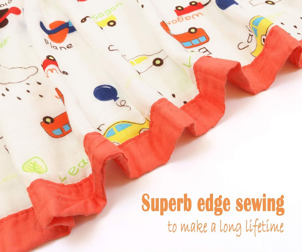 Coral Red Muslin Baby Blanket, Ultra Soft Hypoallergenic Baby Quilts, Unisex Baby Swaddle Wrap, Oversized 43 X 45