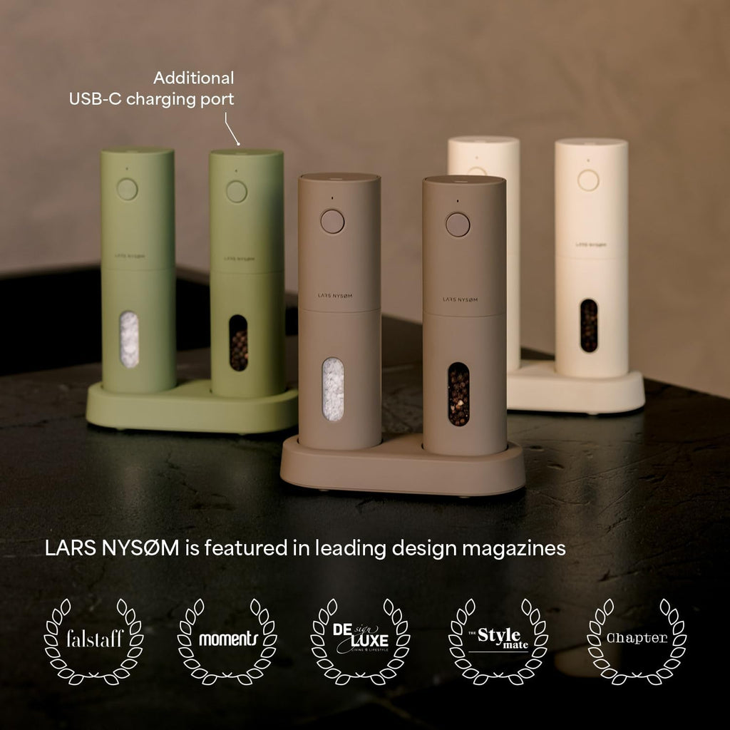 Electric Salt and Pepper Grinder Set, USB Rechargeable, Automatic Salt and Pepper Mills, Spice Shakers Refillable
