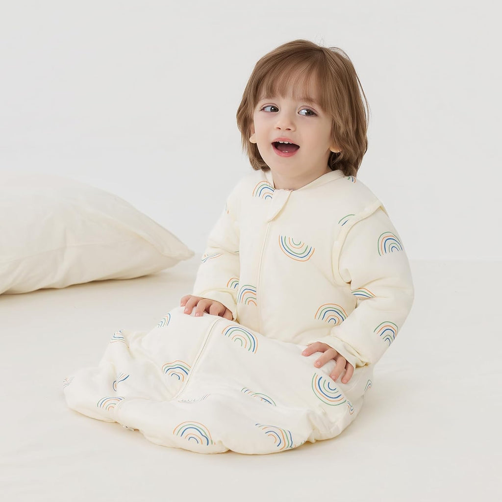 2.5 TOG Baby Sleep Sack 100% Cotton Winter Long Sleeve Baby Wearable Blanket, Super Warm Quilted Comfy Toddler