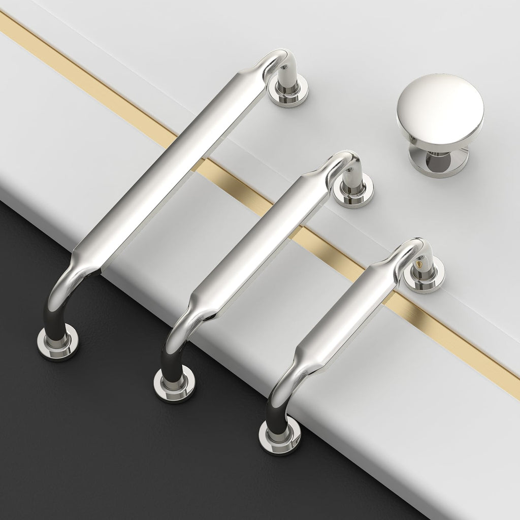 6 Pack 12.6 inch Polished Nickel Kitchen Cabinet Handles