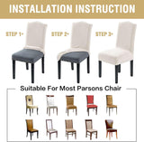 H.VERSAILTEX Dining Chair Covers Velvet Stretch Chair Covers for Dining Room Set of 4 Parson Chair Slipcovers Chair