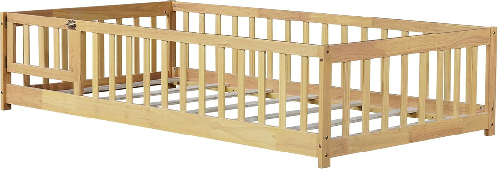 Montessori Floor Bed Frame with Slats, Natural