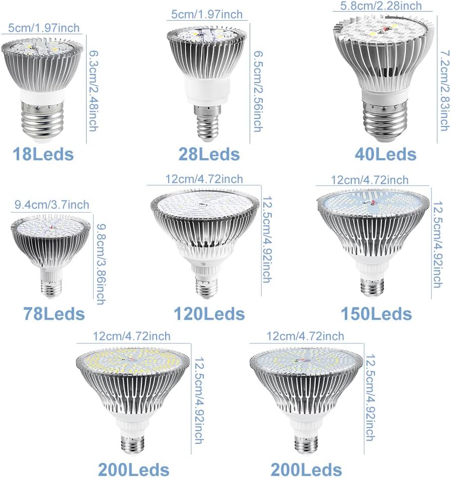 100W Plant Light Bulb E26/ E27 Indoor Full Spectrum Hydroponic Cultivate Lamps AC100-277V Seedls Growth Lights UV/IR
