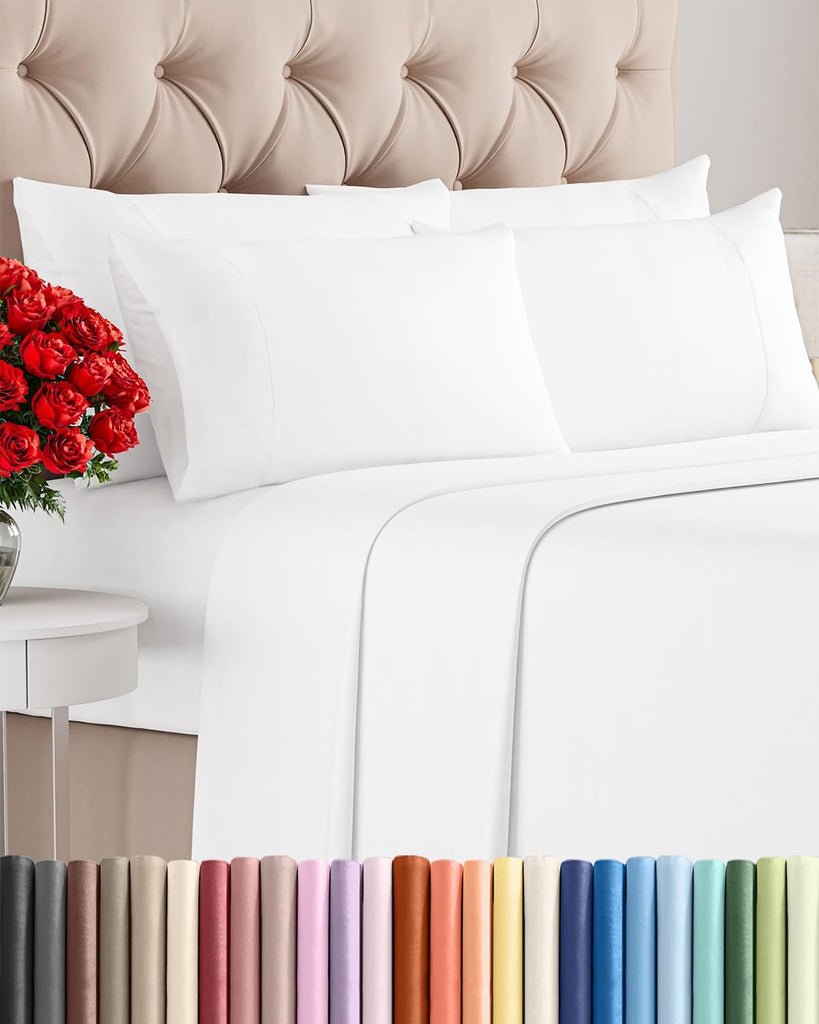 Queen 6 Piece Sheet Set - Comfy Breathable & Cooling - Ultra Soft Hotel Luxury Bedding Set w/ 8-16 Inch Deep Pockets