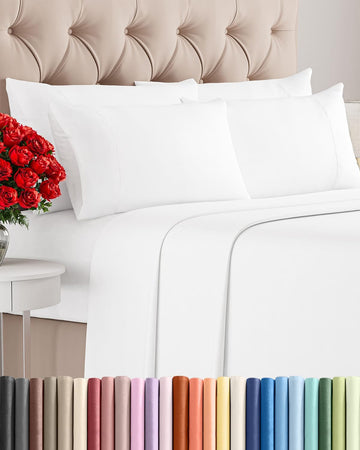Queen 6 Piece Sheet Set - Comfy Breathable & Cooling - Ultra Soft Hotel Luxury Bedding Set w/ 8-16 Inch Deep Pockets