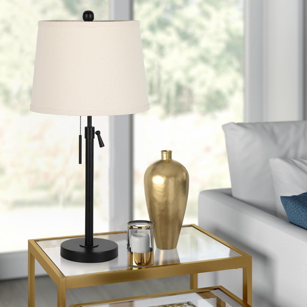 Black Single Table Lamp Bedroom 22 to 30" Adjustable Height