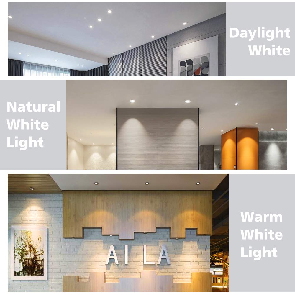 2 Inch LED Downlight, Recessed Lighting Dimmable Ceiling Light, 3W, 5500K Daylight White, CRI80 with LED Driver(35W