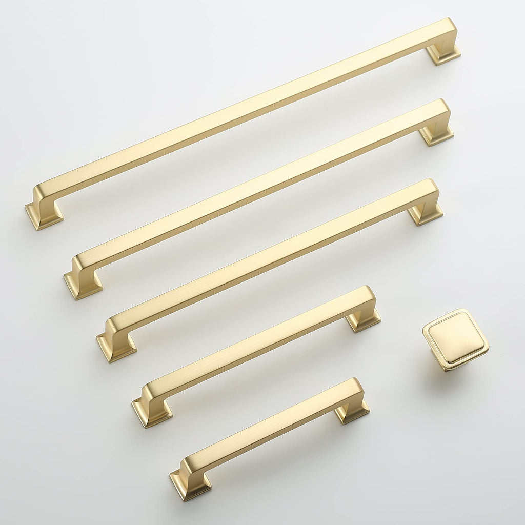 6 Pack 7 Inch Brushed Brass Cabinet Pulls,Kitchen Hardware