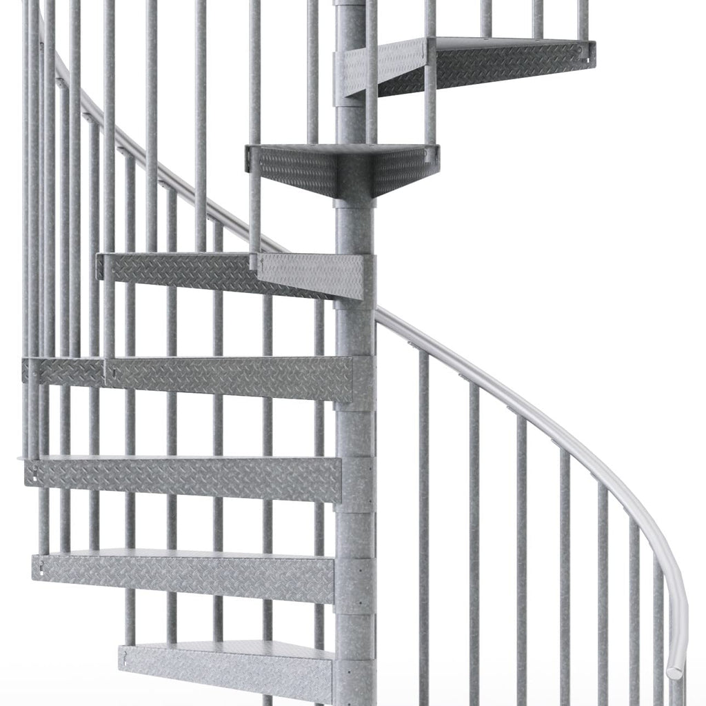 Reroute Industrial Galvanized Exterior 60in Diameter, Fits Height 110.5in - 123.5in, 2 36in Tall Platform Rails