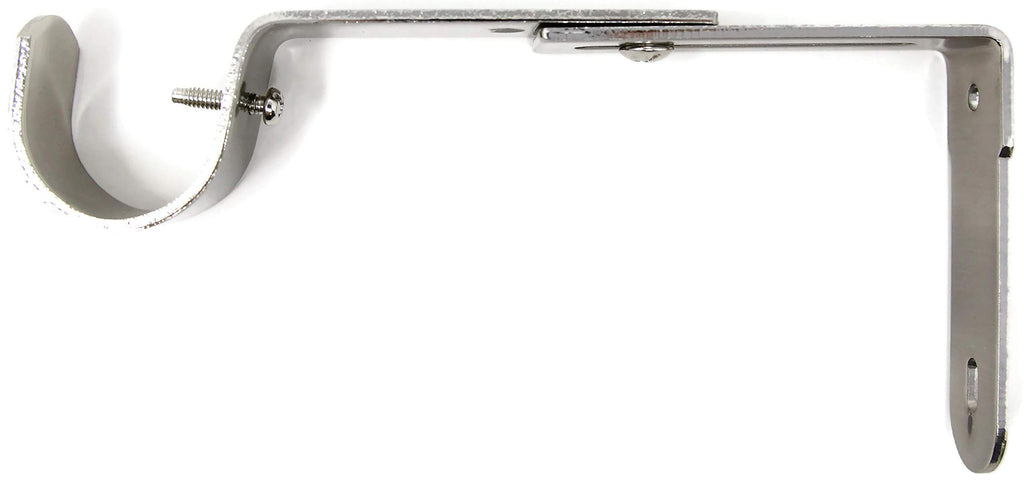 Long Adjustable Solid Zinc Curtain Rod Bracket Wall Holder, Fits to 1", 1-1/8", and 1-1/4" Rod, 2 Pieces