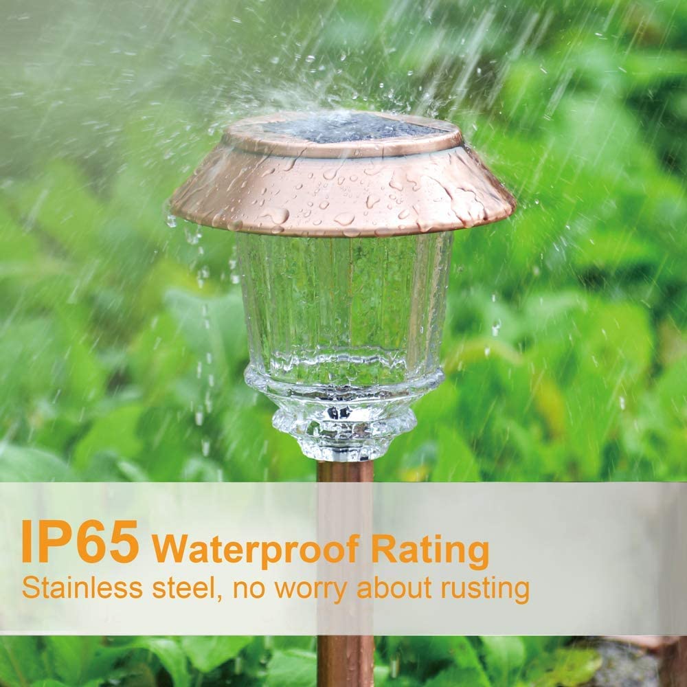 Solar Pathway Lights Outdoor - 6 Pack Solar Garden Lights, 10-40 LM Dimmable Solar Lights Outdoor Waterproof Auto