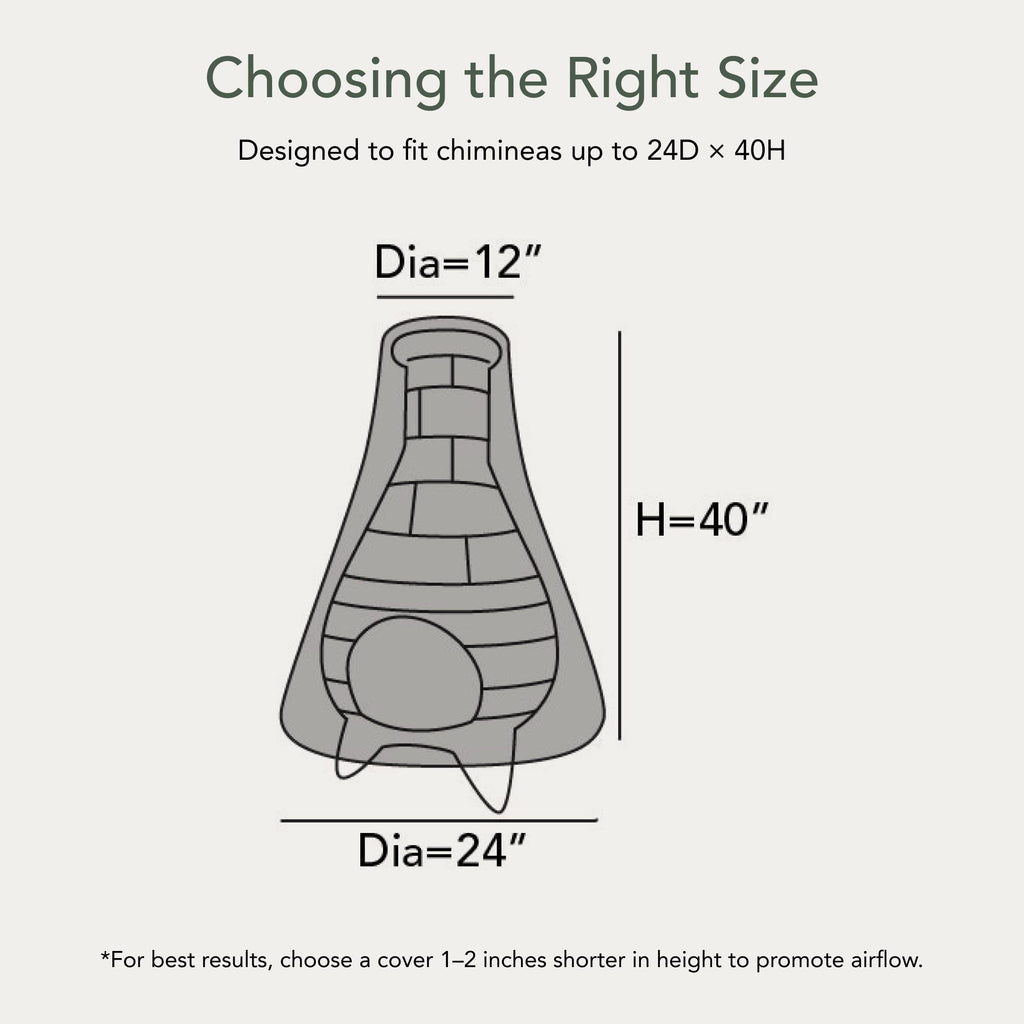 Classic Chiminea Cover - 24"Diameter x 40"H - Water Resistant