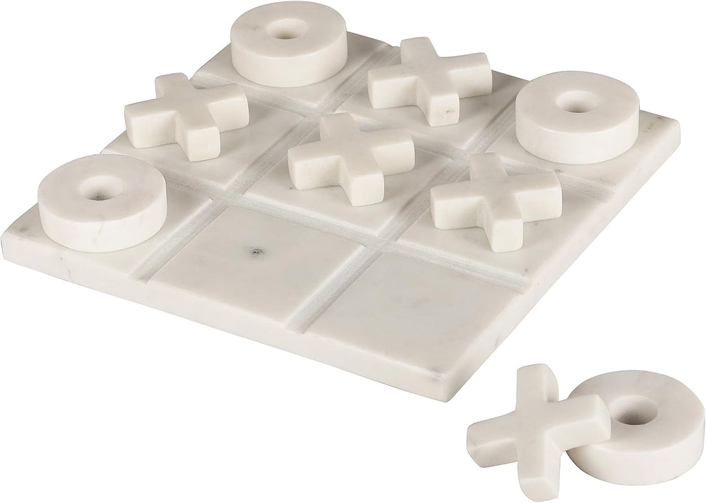 Marble Tic Tac Toe Game Board X and O Game Set for Birthday Gift to Students and Adults Table Top X/O Board Coffee