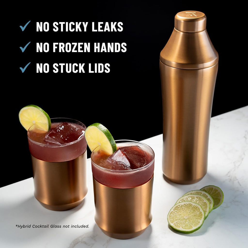 Hybrid Cocktail Shaker, Vacuum Insulated Stainless Steel, Copper, 28 oz