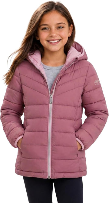 Girls Puffer Jacket - Lightweight Packable Quilted Winter Coat