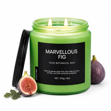 Fig Tree Home Scented Candles, 13oz Organic Soy Wax, 76-Hour Clean Burning, Natural Candles Non Toxic, Earthy &