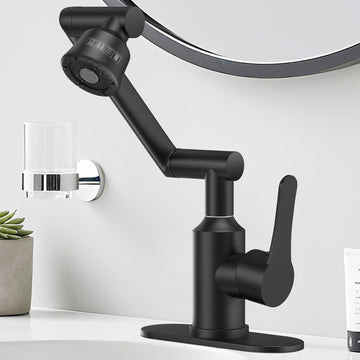 Bathroom Sink Faucet, FunnyAir Stainless Steel 1080° Rotatable Faucet for Sink 1 Hole or 3 Holes