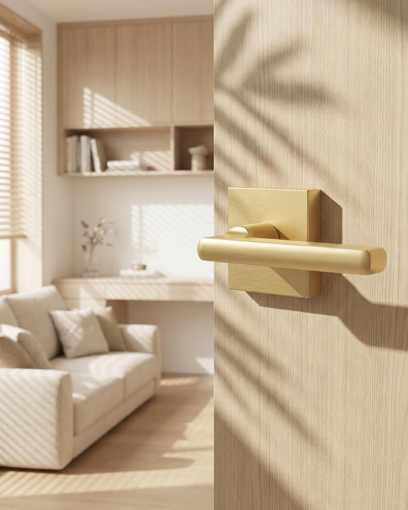 Brushed Gold Closet Door Handle Passage, Hallway - 1 Pack